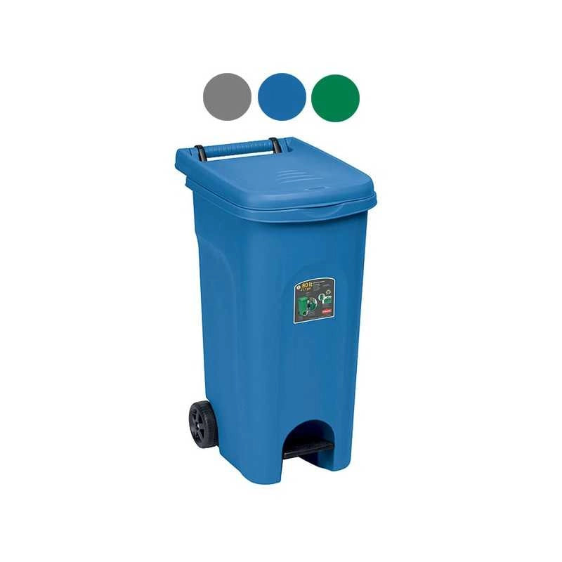 Bidone Urban Quadro con Pedale Grigio L 80 Stefanplast