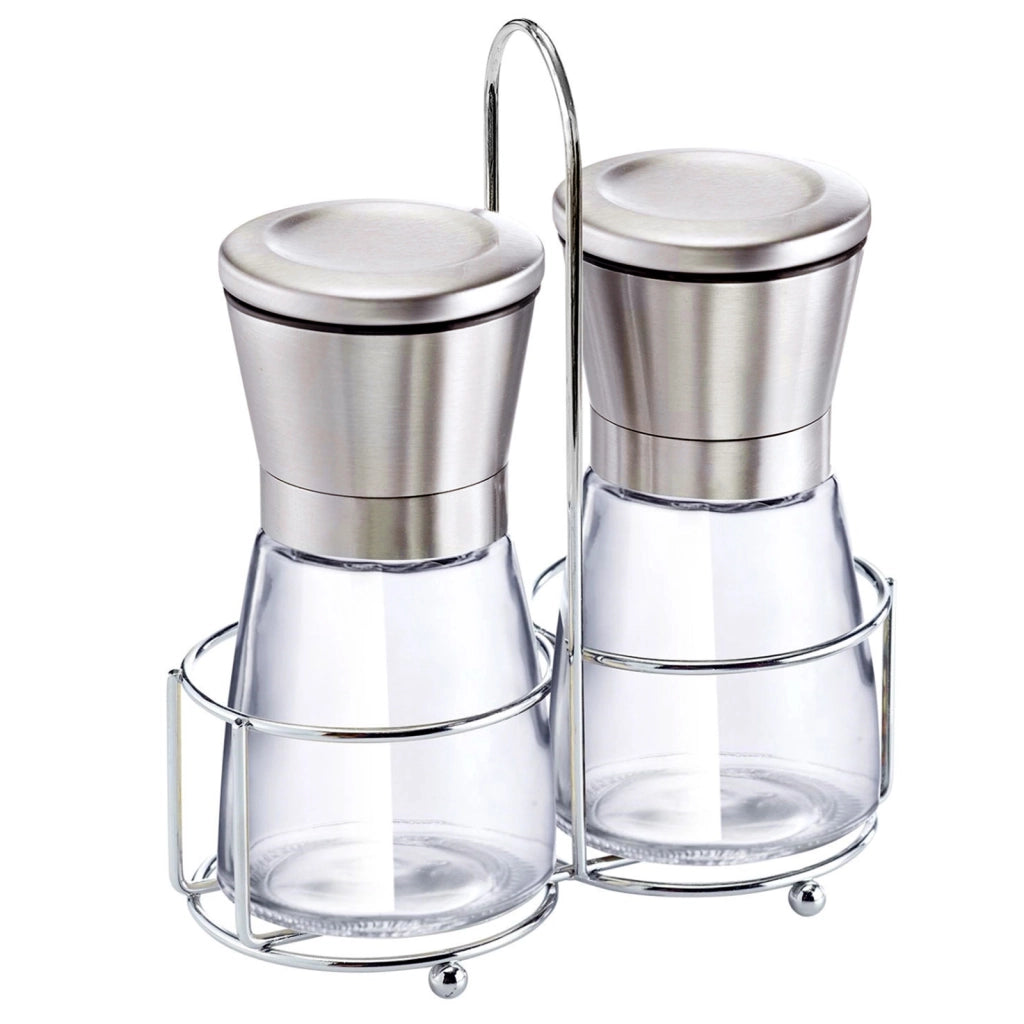 Macinini per sale e pepe Manuel Inox e Vetro Ultra Resistente Solido Argento Cheffinger