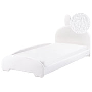 Letto Bianco Sporco Boucle Imbottito Poggiatesta 90 x 200 cm Camera da letto Camera dei bambini Moderna Tradizionale