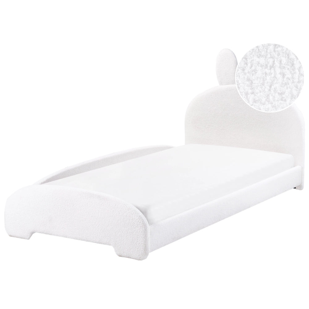 Letto Bianco Sporco Boucle Imbottito Poggiatesta 90 x 200 cm Camera da letto Camera dei bambini Moderna Tradizionale