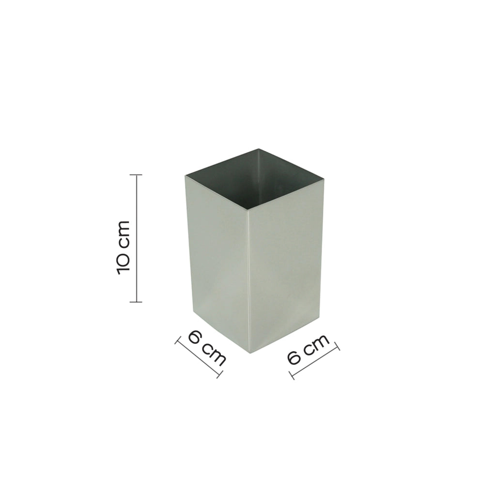 PORTASPAZZOLINI NEMESIA 6X6XH10CM INOX LUCIDO.