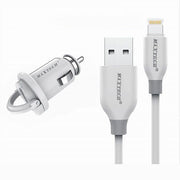 Trade Shop - Kit Caricabatterie Lightning 1mt Ricarica Auto Cavo Dati 10 Watt Maxtech Ma-ip03 -