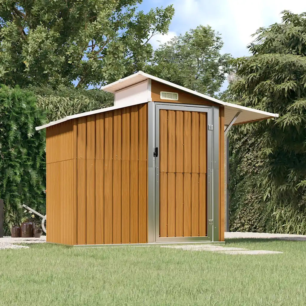 Capanno da Giardino Marrone 270x130x208,5 cm Acciaio Zincato CFW2607330