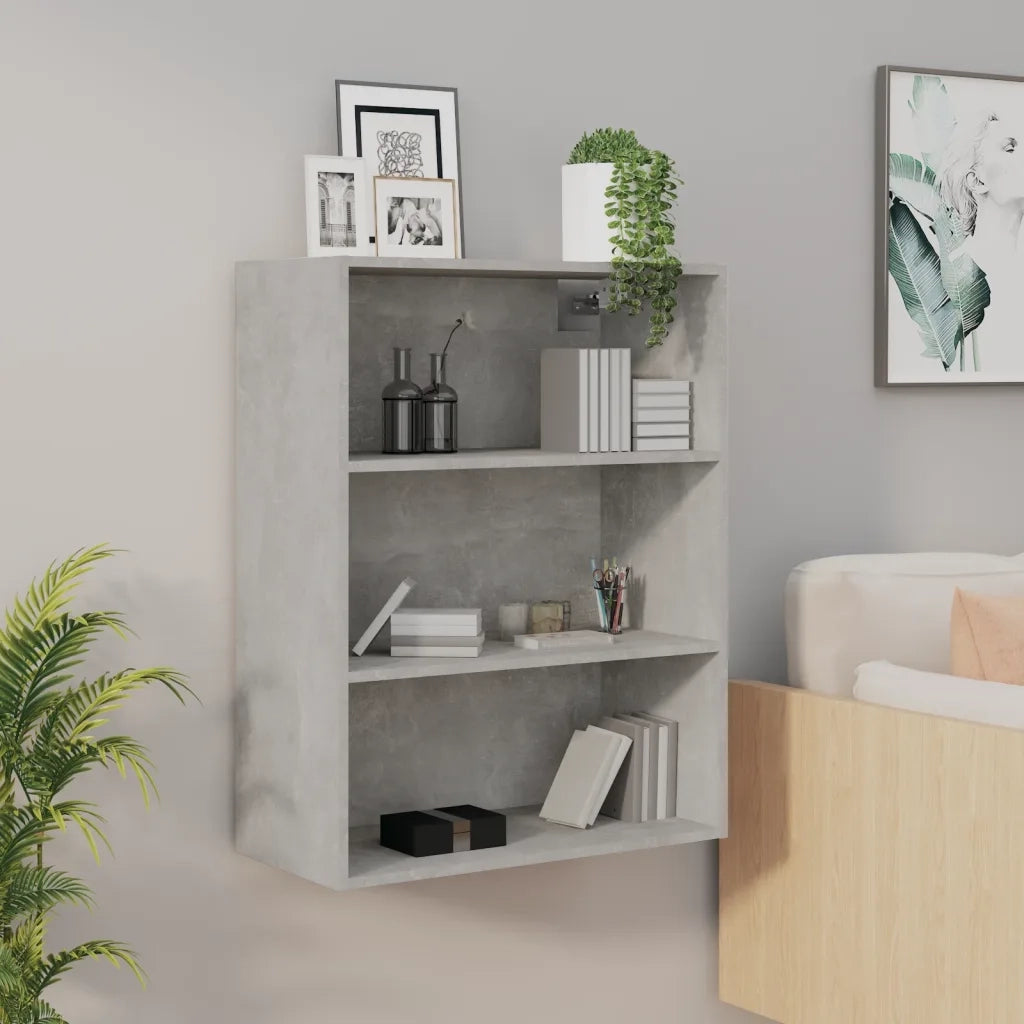 Armadietto Pensile a Parete Grigio Cemento 69,5x32,5x90 cm CFW7636304