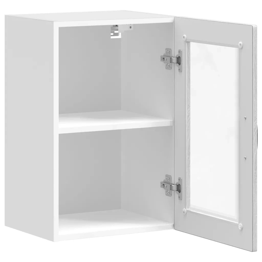 Pensile da Cucina con Porta in Vetro Porto Grigio Sonoma 854013