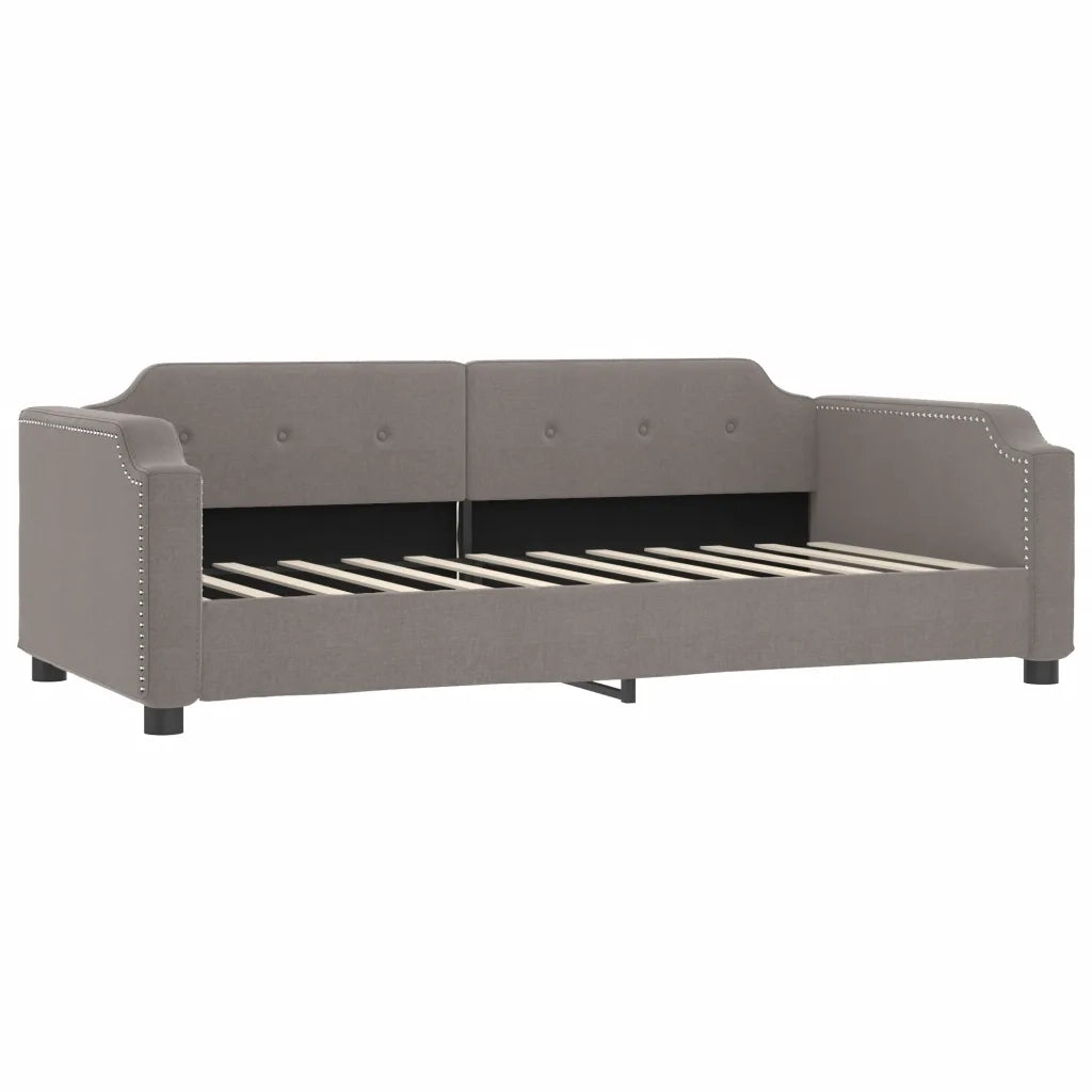 Divano Letto Estraibile con Materassi Tortora 100x200cm Tessuto
