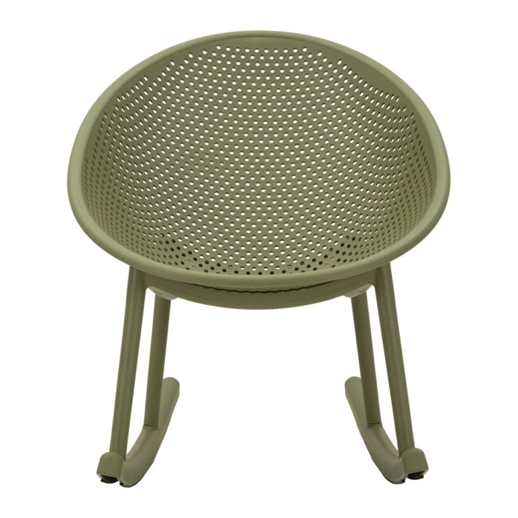 Set di 2 Sedie a Dondolo VKH1087, Verde, Plastica, 66x88x80 cm