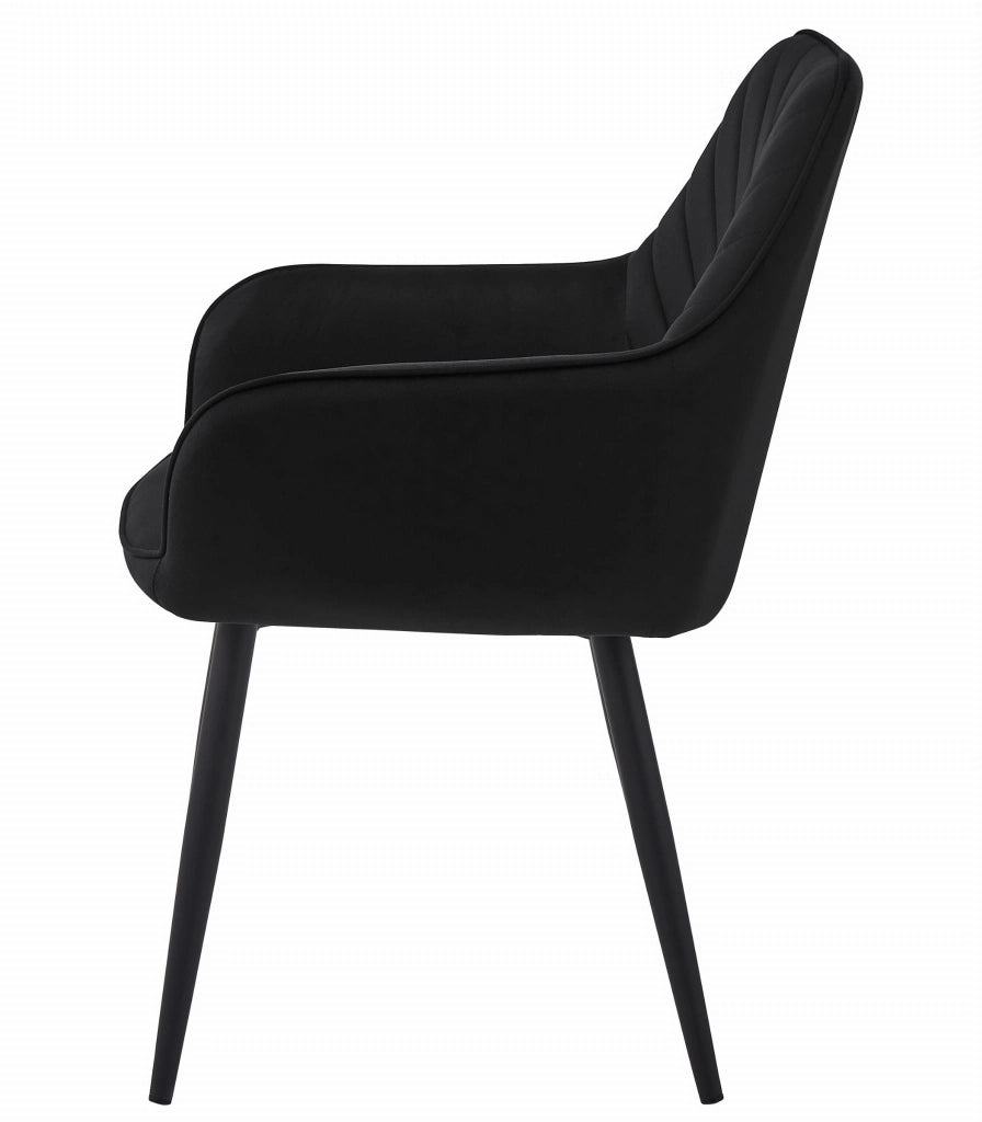 Sedia da pranzo Valora WAAV - Velluto nero con gambe nere x1