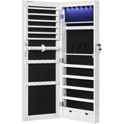 Specchiera Portagioie a Muro con Illuminazione LED e Serratura