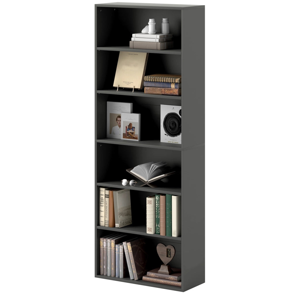Libreria 6 ripiani scaffale mobile stoccaggio ¨C Xylo ¨C nero 60x24x158,5cm