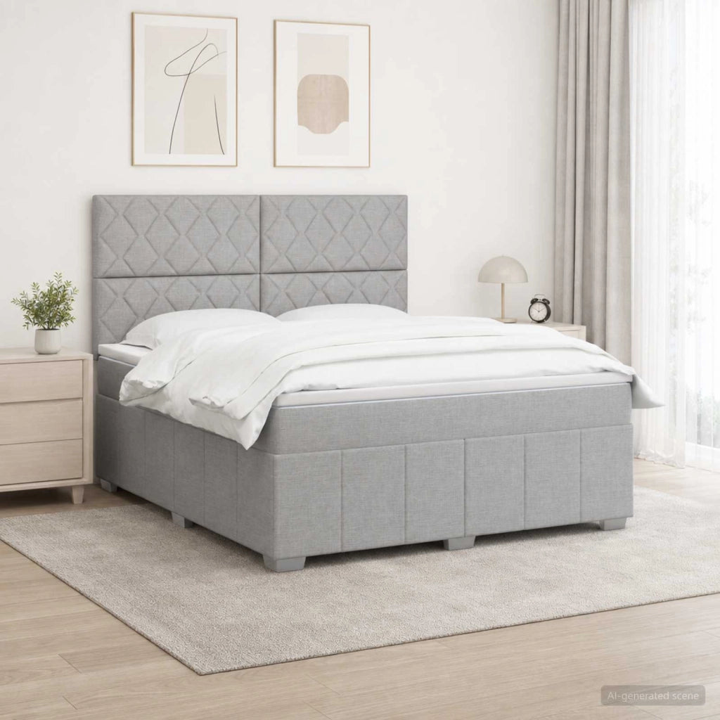 Letto box spring con materasso Grigio Chiaro 140 x 200 cm 3454162