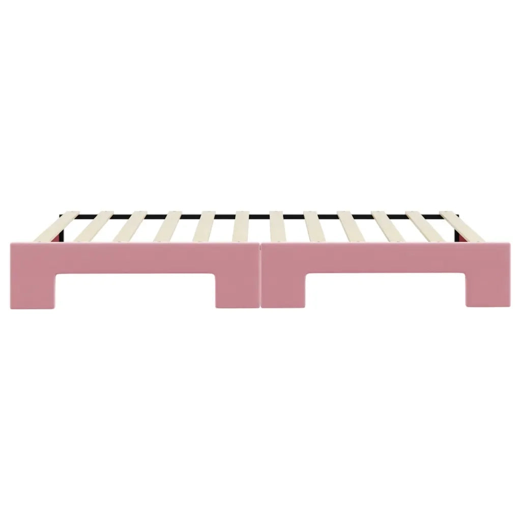 Divano Letto con Letto Estraibile Rosa 100x200 cm in Velluto 3196701