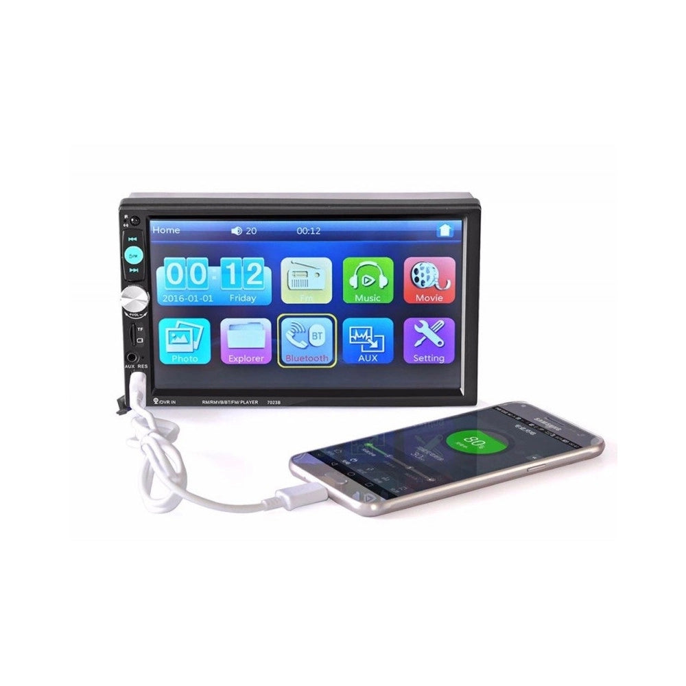 Trade Shop - Stereo 7023b Lcd 7,0" Full Hd 1080p Auto Mp4 Mp5 Radio Fm Bluetooth Telecomando -