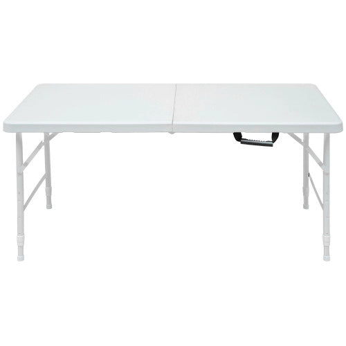 Tavolino Pieghevole Regolabile in Altezza ¨C MINIMAL ¨C Bianco, 124.97 cm, Esterno/Interno