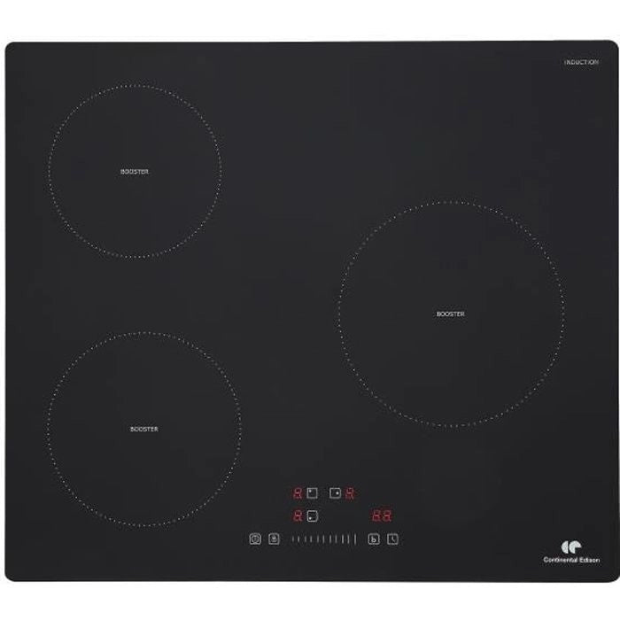 Tavola di induzione 3 Fochi Continental Edison - 3 timer - 3 booster - nero