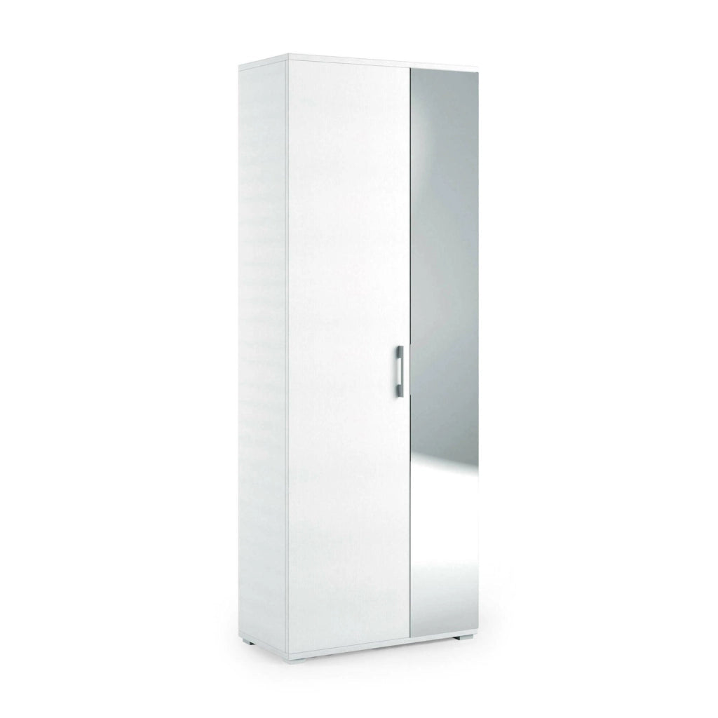 Mobile Portascarpe Eracle, Scarpiera 6 Ripiani Made in Italy, 72x37x195h cm Bianco