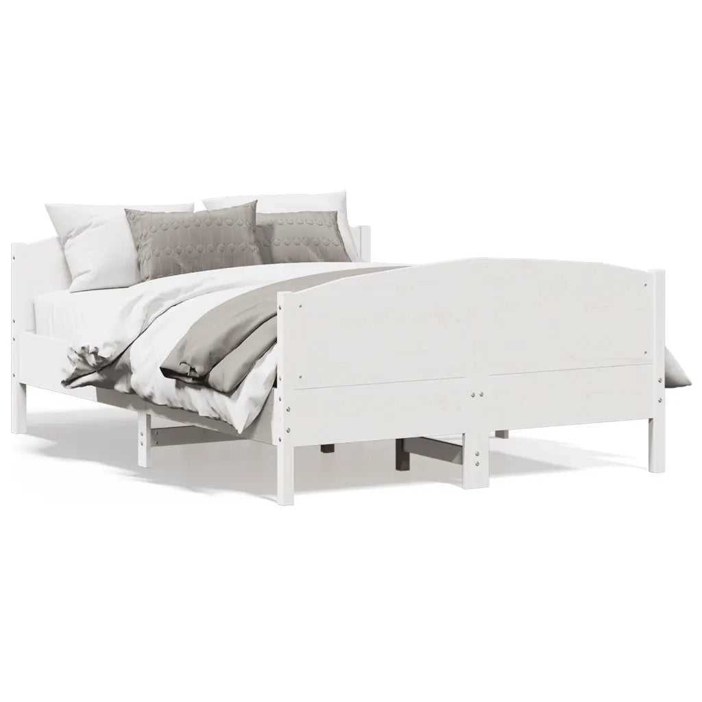 Letto senza Materasso-Struttura Letto Bianco 120x190 cm Legno Massello di Pino 791989