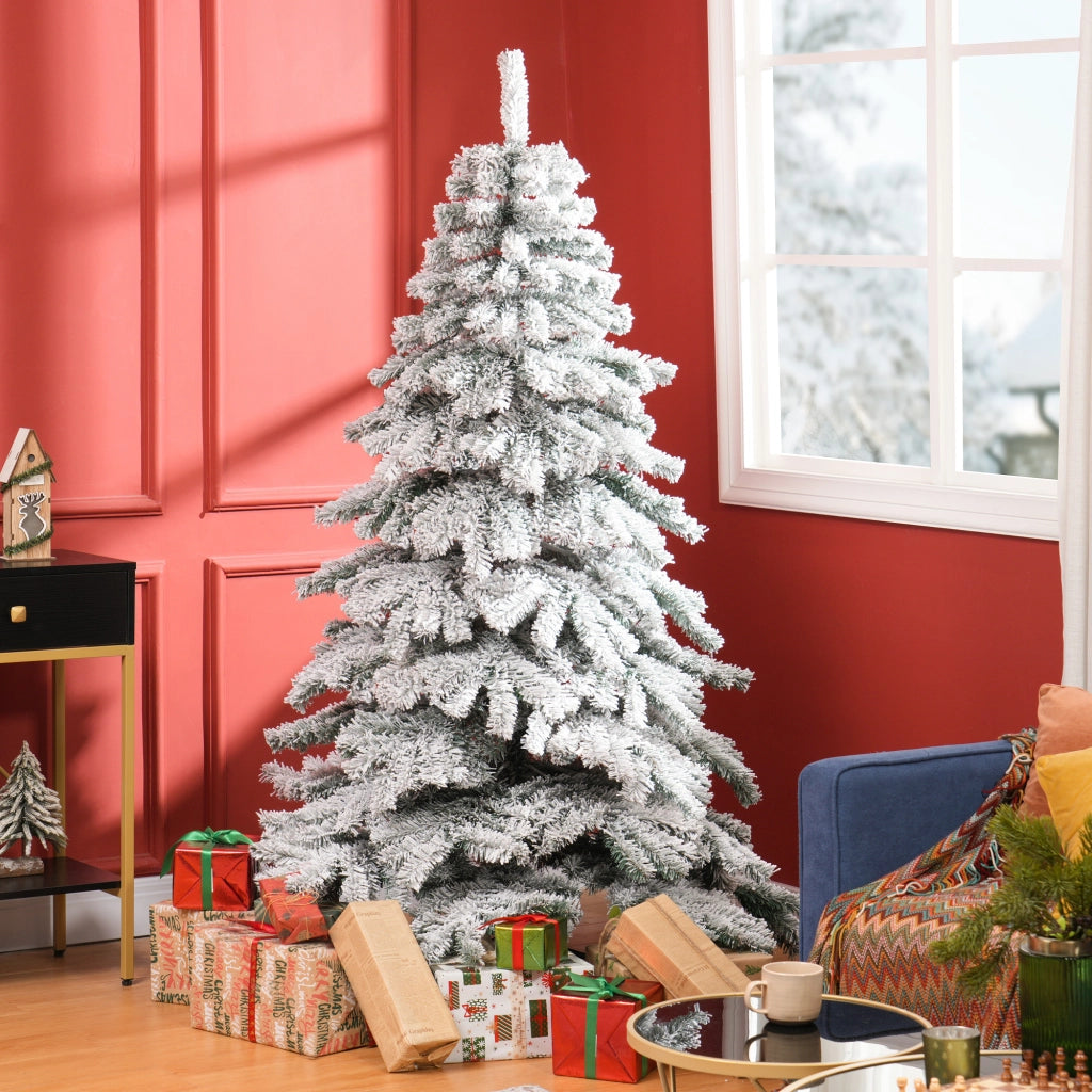 Albero di Natale Artificiale ¨C Zephmum ¨C Verde Bianco Nevato 180 cm