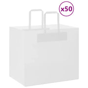 Sacchetti di Carta 50 pz con Manici Bianchi 32x22x28 cm