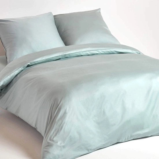 Set di coperte biologiche in cotone - Dimensioni Euro 240 x 220 cm - 400TC 600 fili - Blu - Set di coperte con 2 cuscini inclusi coperte 240 x 220 cotone