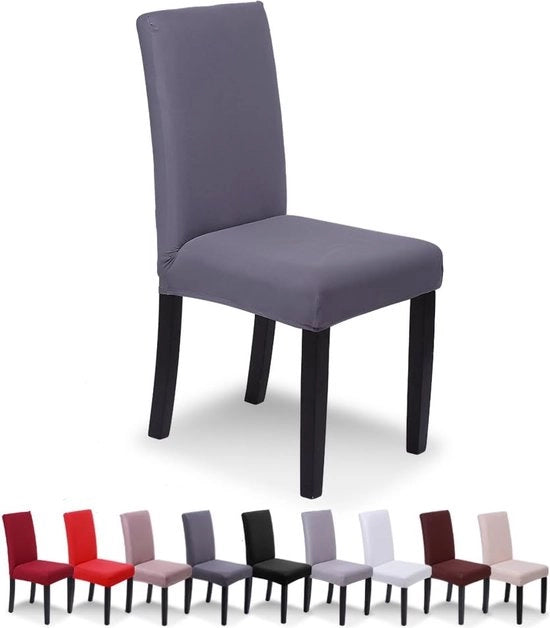 Hoeze per sedile in elastico moderno per decorazione di matrimonio e di tavola - Grigio, 6 pezzi