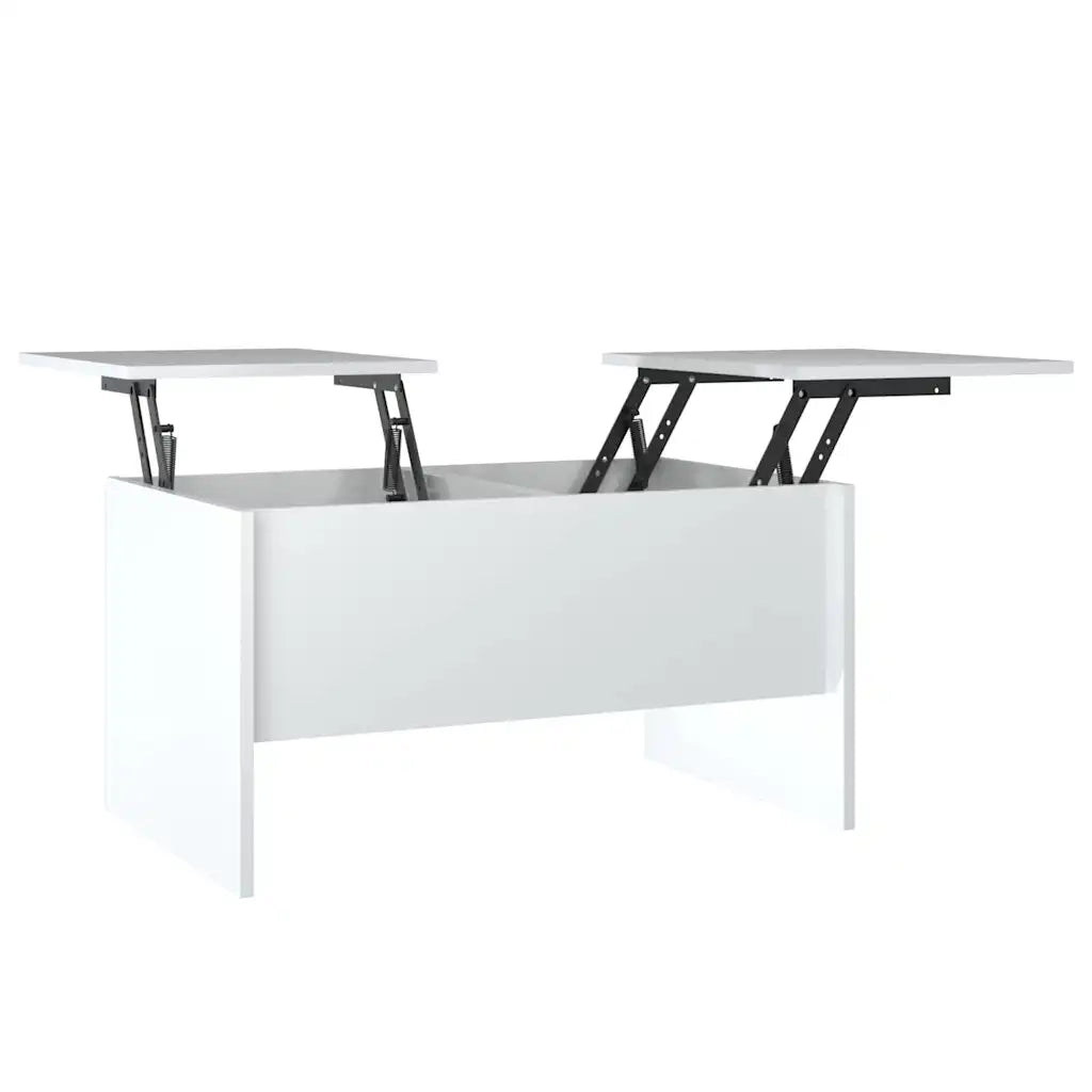 Tavolino Salotto Bianco Lucido 80x50x42,5 cm Legno Multistrato cod mxl 22700