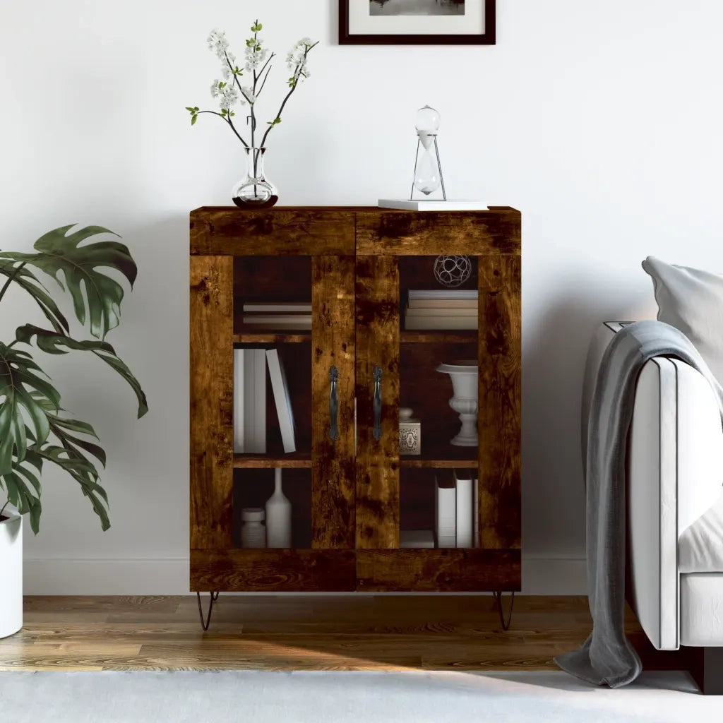 Credenza | Madia | Buffet da pranzo | Armadio da pranzo Rovere Fumo 69,5x34x90 cm in Legno Multistrato