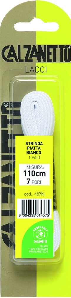 Calzanetto LACCI PIATTI PER SCARPE 2 PAIA cm.110 Col. Bianco