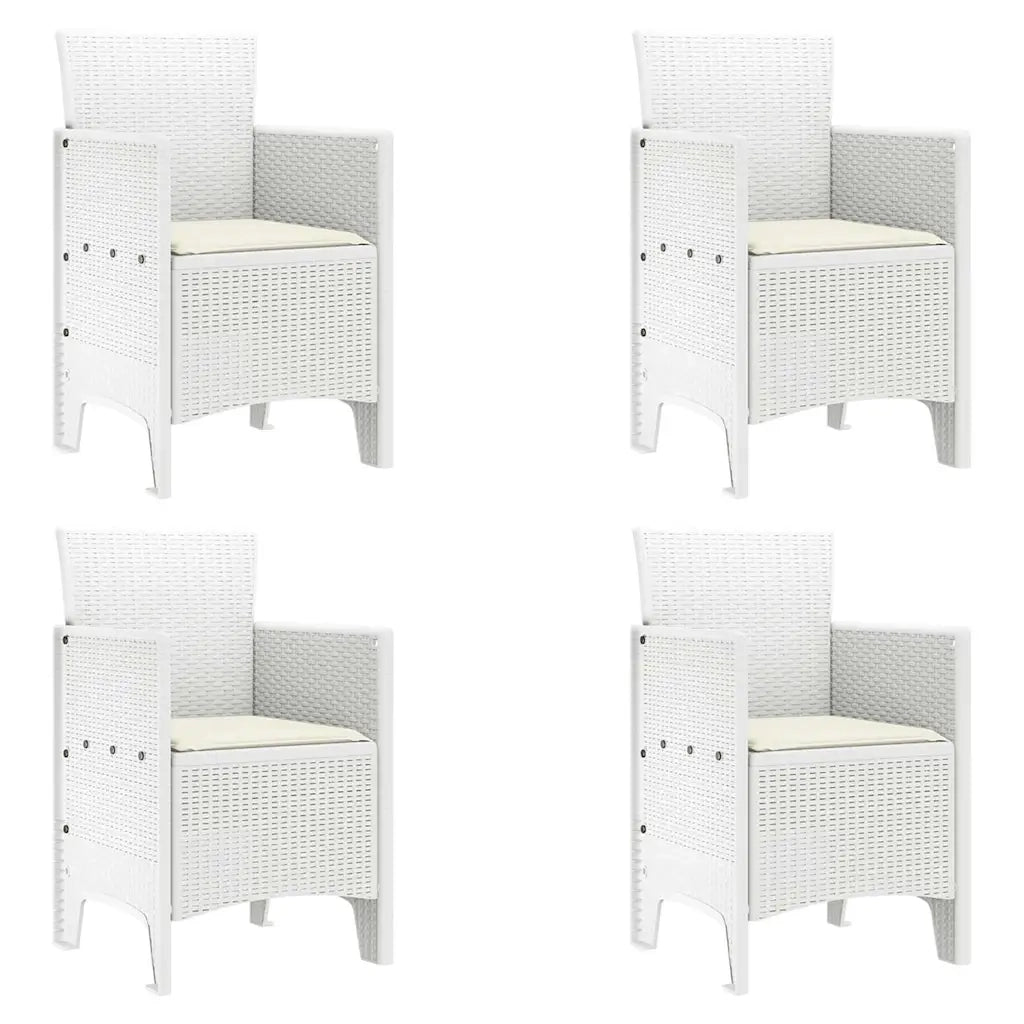 Set da Pranzo per Giardino 5 pcs Bianco Polipropilene