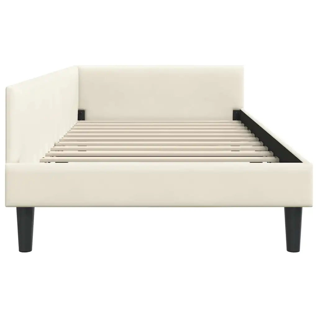 Cornice del letto ad angolo con testiera Crema 100 cm x 200 cm