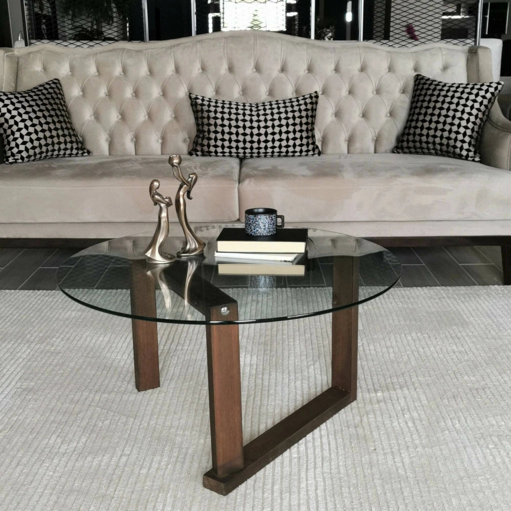 Ragia, Tavolino da Salotto Portariviste, 80x80x41h cm Marrone Noce