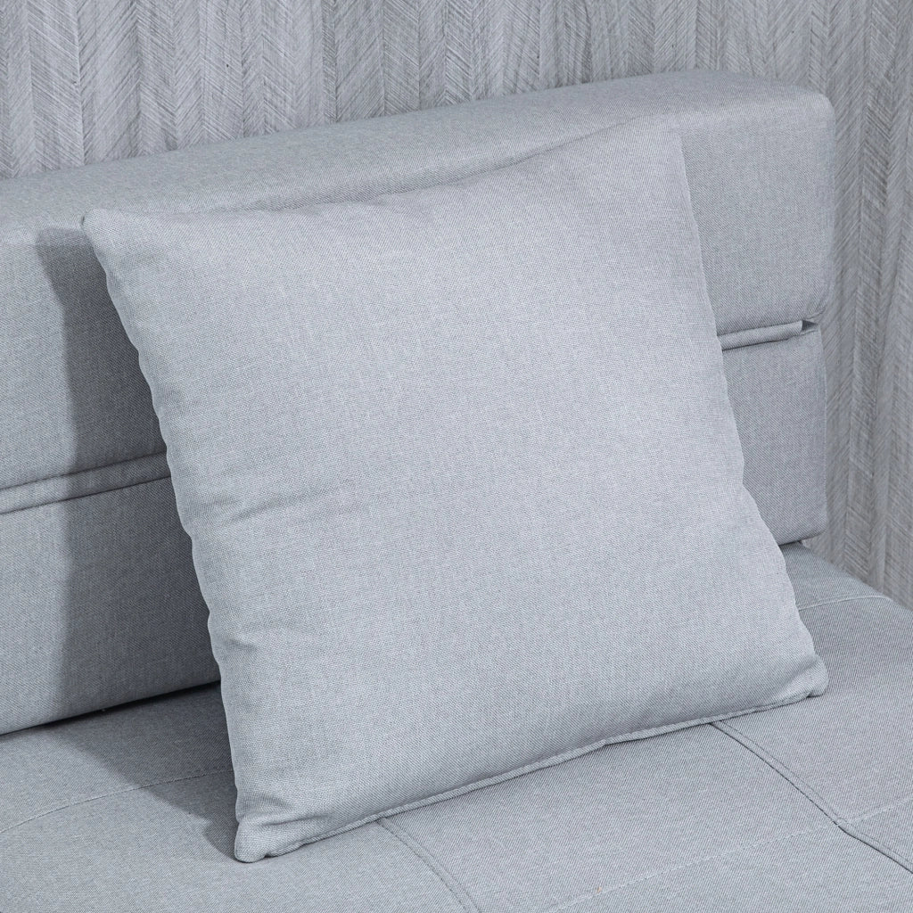 Poltrona letto pieghevole 2 in 1 con funzione letto e cuscino in schiuma grigio chiaro per salotto e camera
