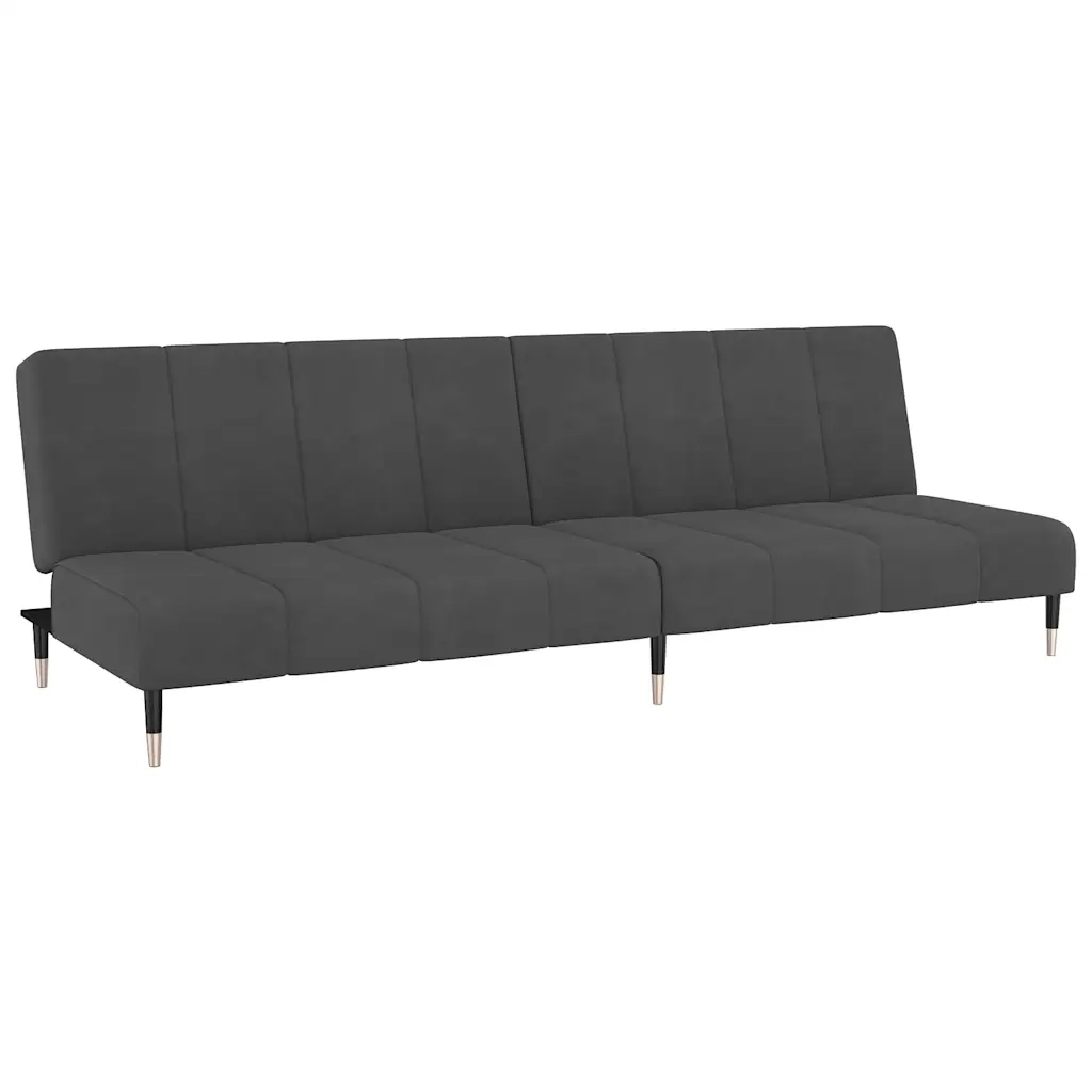 Divano Letto a 2 Posti Grigio Scuro in Velluto 375875