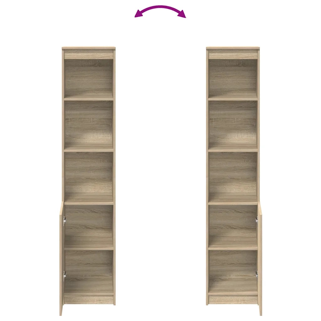 Credenza-Buffet-Armadio da cucina Rovere Sonoma 37,5x35x180 cm in Legno Multistrato 326323