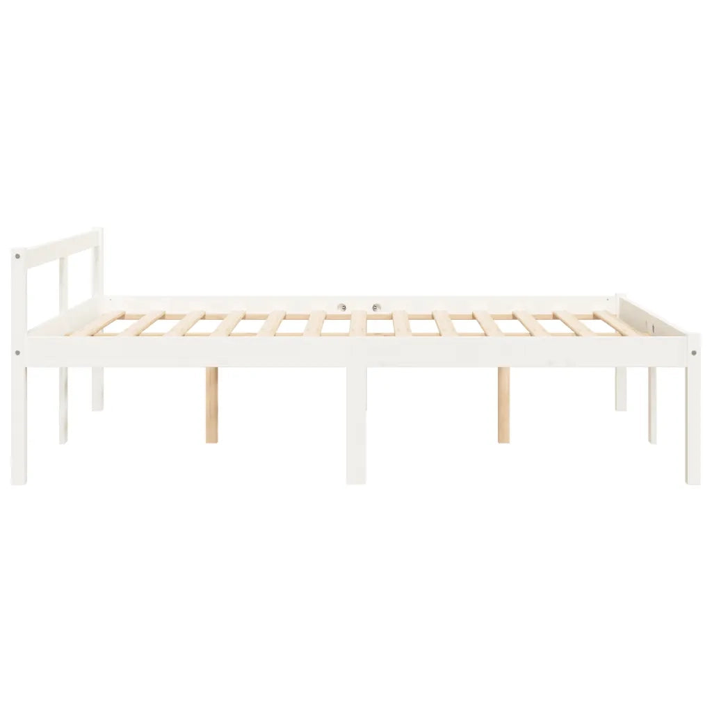 Letto per Anziani Bianco 135x190 cm Double in Legno di Pino 810590