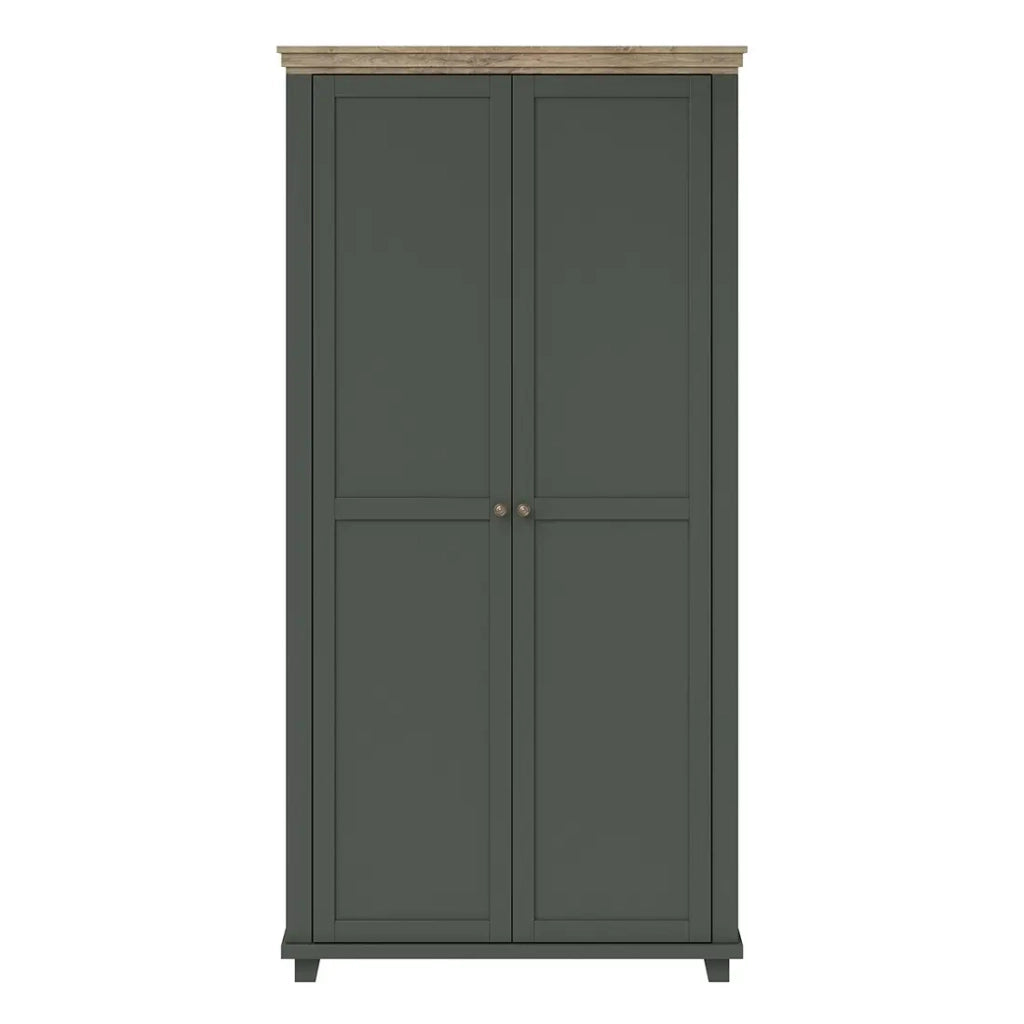 Armadio 110x220 con 2 porte. Colori verde e rovere. Collezione ASSIA.