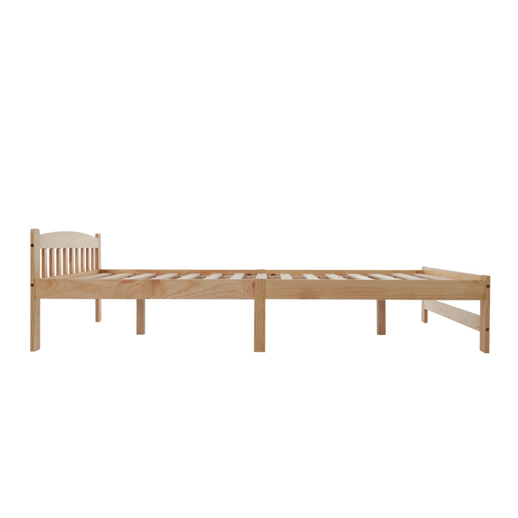 LETTO matrimoniale 140x200 cm in legno massello di pino naturale con testiera