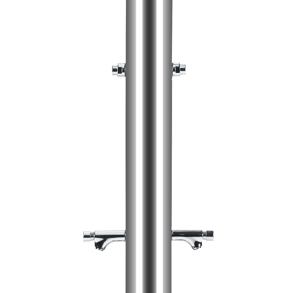 Doccia da Giardino Quadrupla 4 Temporizzatori e 2 Lavapiedi ATI Docce MUL-4P Inox Anodizzato