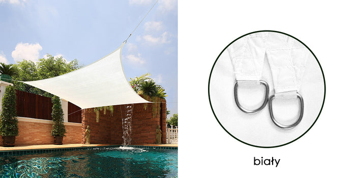 AIO FACTORY 5x5 m Vela Ombreggiante Impermeabile Nylon Bianco Ombra da Giardino