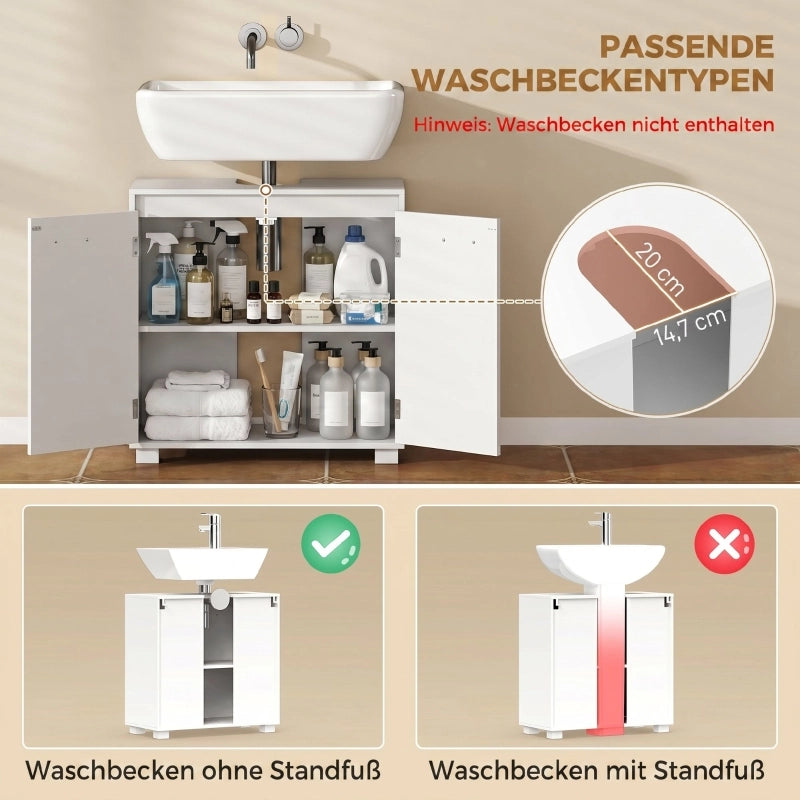 MOBILE SOTTO LAVABO 60x30x60 cm Bianco in MDF