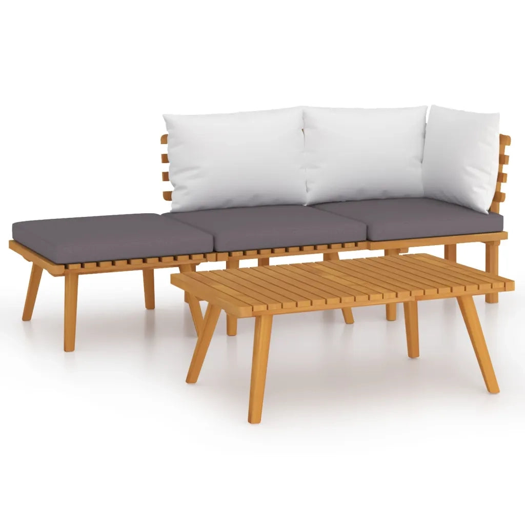 Set Divani da Giardino 4 pz con Cuscini in Massello di Acacia cod mxl 38188