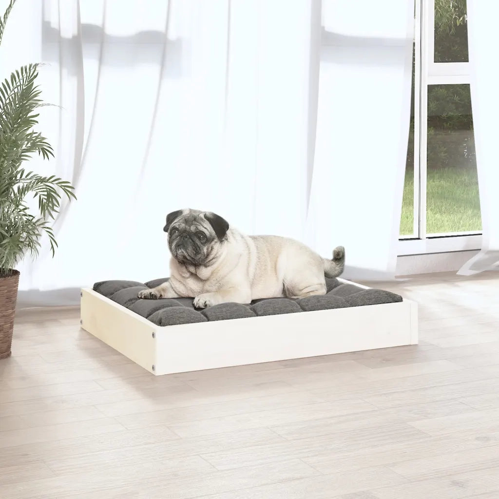 Cuccia per Cani Bianca 61,5x49x9 cm in Legno Massello di Pino CFW7819568