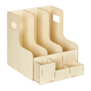 Portadocumenti organizzato e versatile per ufficio 27 x 24 x 31,5 cm con pratici scomparti in MDF nero 13_0012113