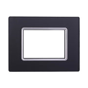 Placca In Vetro Serie Space 3P Colore Acciaio Scuro Compatibile Con Bticino Living Light