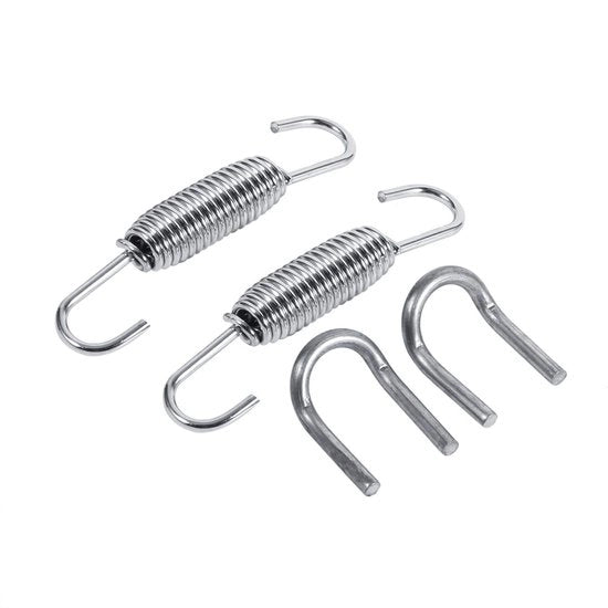 Sistema di scarico per motocicletta con valvola di scarico 65mm - Montaggio rotativo - Flessibile - Fodere in acciaio inossidabile - Completo di supporto - Kit da 2 pezzi - Doppio sistema di regolazione