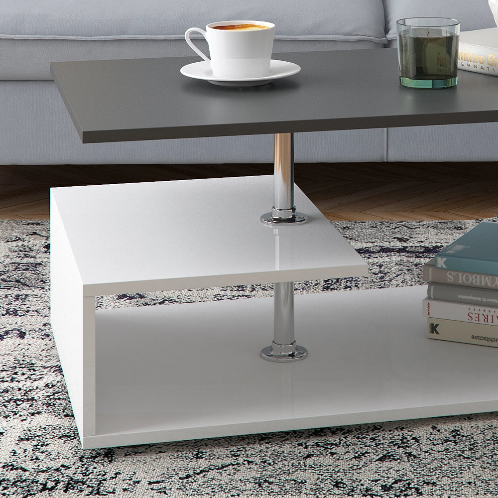 Vicco Tavolino da salotto Bianco/antracite 91 x 52,6 cm