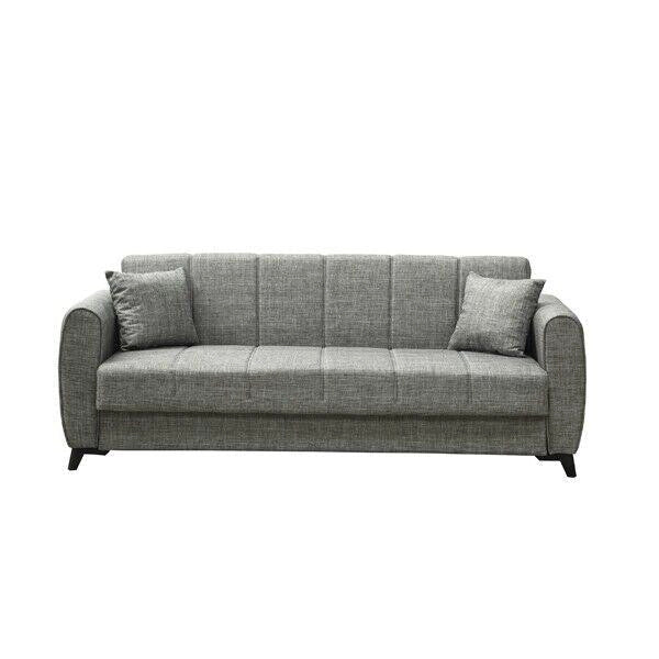 Divano Pronto Letto 3 Posti Contenitore cm. 210x78x78 Tessuto Delhi Mina
