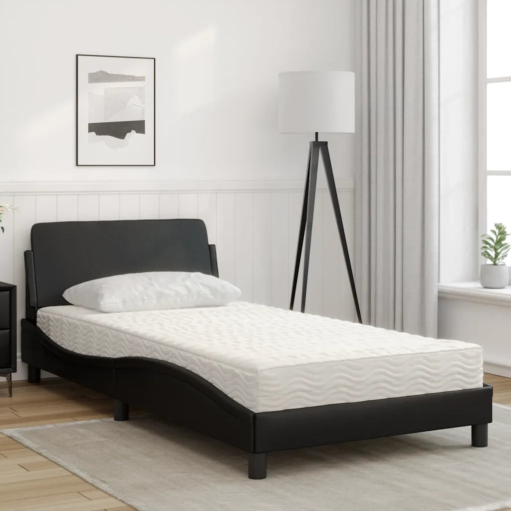 Letto con Materasso Dover Nero 100x200 cm in Similpelle 3208357
