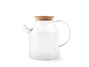 Brocca in vetro borosilicato trasparente lt 1,4. in acciaio inox 18/10