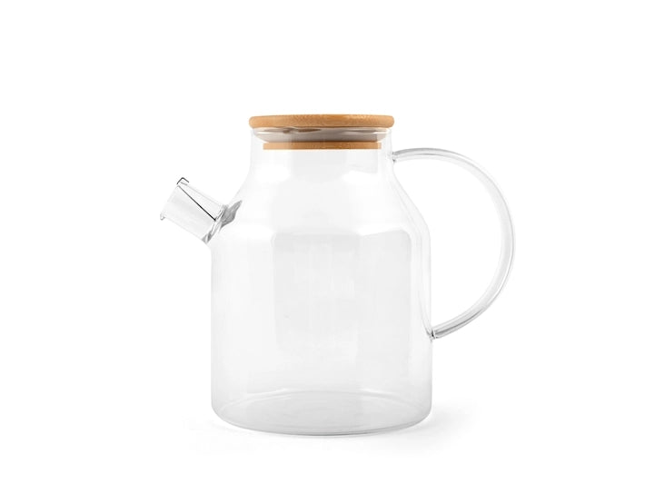 Brocca in vetro borosilicato trasparente lt 1,4. in acciaio inox 18/10